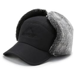 Winter Warm Faux Fur Hats Thermal Bomber Hats Men Thicken Ear Flap Face Windproof Cycling Ski Cap Outdoor Sport Hat Cap Women