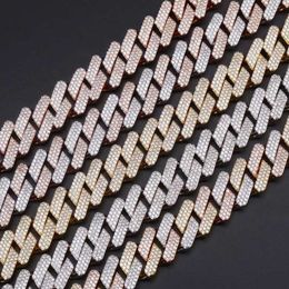 20Mm Miami New Box Big Clasp Cuban Link Chain Gold Sier Necklace Iced Out Cubic Zirconia Bling Hip Hop For Men Jewellery Gifts