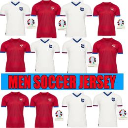 Serbia Classic red and white pairing soccer jersey MILIVOJEVIC MITROVIC TADIC SERGEJ 24 25 home red away white football shirts adult kit