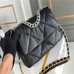 Bags Tote Mirror Quality 19 Designer Small 26cm Real Leather Quilted Flap Caramel Purse Luxury Womens Crossbody Shoulder Gold Strap Chian Bag Handbag