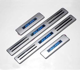 4Pcsset LED Chroming Door Sill for Ford Kuga Ford Escape Stainless Steel Door Sill Scuff Plates 9692347