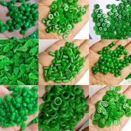 Charms 10pc Natural A Green Jade Beads Diy Bracelet Bangle Charm Jadeite Jewellery Fashion Accessories Amulet Gifts for Women Men