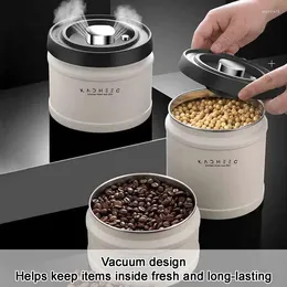 Storage Bottles Coffee Canister With Vacuum Pump Stainless Steel Sealed Container For Beans Food Kitchen Accessories