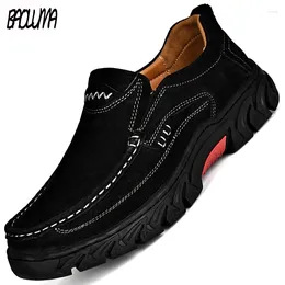Casual Shoes Genuine Leather Men Breathable Men's Comfy Loafers Fashion Sneakers Soft Outdoor