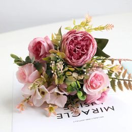 Decorative Flowers 1 Pc Artificial Peony Silk Fake Flower Party Home Decoration Mother's Day Gifts Vintage