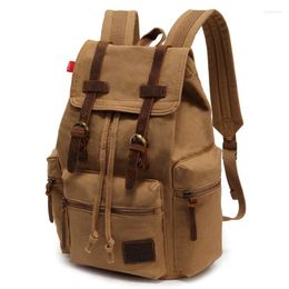 Backpack Male And Female Canvas 15.6 Inches Computer Bag Large Capacity European American Retro Bags