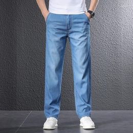 Men's Jeans Summer Men Pants 2024 Arrivals Thin Cool Comfortable Soft Stretch Denim Business Fashion Straight Casual Trousers