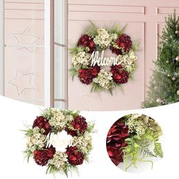 Decorative Flowers Hydrangea Wreaths For Front Door Fall Spring Handmade Hello Wreath Indoor Outdoor Decor Farmhouse