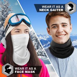 Winter Warm Bandana Half Face Mask Hang-Ear Neck Warmer Gaiter Tube Scarf Windproof Ski Fishing Neckerchief Headband Men Women