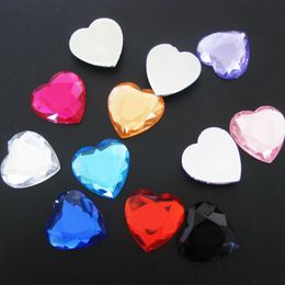 diy handmade Jewellery accessories material 25mm heart flat diamond Taiwan acrylic diamond flash diamond beauty decorations