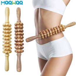 9 Rollers Wooden Massager Handheld Roller Stick Trigger Point Manual Massage Tools for Anti-cellulite Body Muscle Pain Relief240325