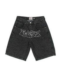 Shorts masculinos Shorts Y2K shorts hip-hop denim shorts de ginástica masculino 2023 verão Shin Harajuku moda casual punk rock gótico masculino shorts de basqueteC240402