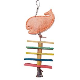 Natural loofah pet toy Wood cowhide bird toy parrot grinding teeth bite toy