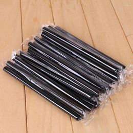 Disposable Cups Straws Big 100pc Black White Colorful Bubble Boba Milk Tea Plastic Thick Smoothie Cold Drinking Drinkware Bar Accessories