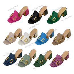 Designer Women Sandal Princetown Platform Slippers heel Mules Sexy Summer 7cm 2.5cm gold buckle Heels mules slingback interlocking G Slides casual Beach Flip Flops