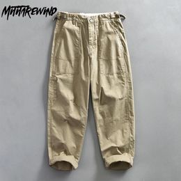 Men's Pants 2024 Spring Men Trousers American Style Cargo Cotton Straight Apricot Pant Youth Streetwear Trend Baggy