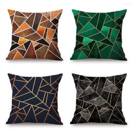 Pillow Nordic Fashion Marble Texture Geometric Emerald Green Blue Black Sofa Decorative Throw Cases Cotton Linen Cover