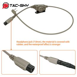 TAC-SKY RAC Tactical PTT Adapter RAC PTT for Tactical COMTAC I II III SORDIN Headset Compatible with Kenwood Plug Walkie Talkie