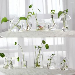 Vases 1PC Transparent Glass Vase Living Room Decorations Hydroponic Container High Borosilicate Bottle Home Decoration