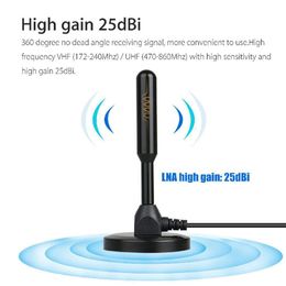 HD Digital Indoor Amplified TV Antenna 200 Miles Ultra HDTV With Amplifier VHF/UHF Quick Response Outdoor Aerial Set