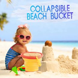 Play Water Sand Fun Children Beach Toys Kids Foldable Portable Bucket Summer Outdoor Toy Game for 240403