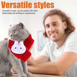 Dog Apparel Scarf Soft Cartoon Knitted Bib Collar Cat Wool Holiday Warm Plush Pet Dress Up