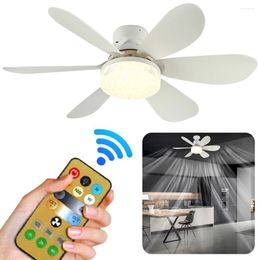 Ceiling Lights 2 In 1 Socket Fan Light With Remote Control Electric 6 Blades Fans LED Timing For Garage Office