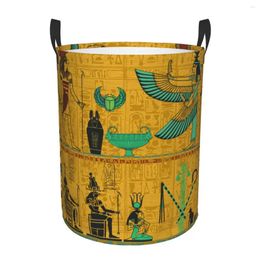 Laundry Bags Folding Basket Egyptian Pharaoh Totem Dirty Clothes Toys Storage Bucket Wardrobe Clothing Organizer Hamper