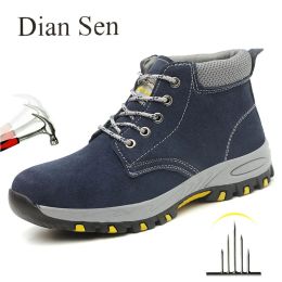 Boots Diansen Indestructible Work Boots for Men Working Husband Sneakers Steel Toe Cap Boots Non Slip Shoes Lightweight Safety Shoes