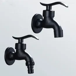 Bathroom Sink Faucets Black Brass Wall Mounted Corner Washing Machine Faucet Outdoor Exterior Garden Bibcock Bath Toilet Mop Pool Taps