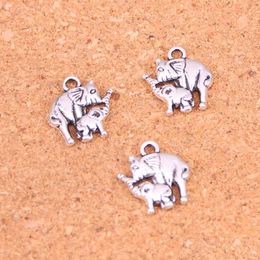 Charms 93Pcs Antique Sier Plated Double Elephant Pendants For European Bracelet Jewelry Making Diy Handmade 16X14Mm Drop Delivery Find Dhylm