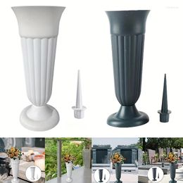 Vases 2Pcs Cemetery Vase Memorial Floral Detachable With Stake And Plastic Base Grave Spikes For Outdoor Garden