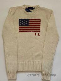 Sweaters polos knitted Sweaters Men's Ladies Sweaters 2023 Us American Knitted Flag Highend Luxury Comfortable Cotton Pullover 100% Yarn