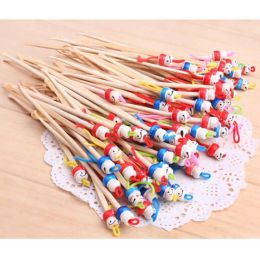 5/10Pcs Cartoons Cute Mini Doll Ear Picks Wood Bamboo Ear Picks Wax Remover Cleaner Ear Care Tool Random Color Hot Selling