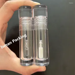 Storage Bottles 50Pcs Round Full Clear Concealer Bottle Makeup Lip Gloss Tube With Wand 3ml Empty Diy Lipgloss Cosmetic Packaging Container