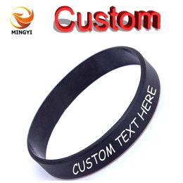 Bracelets 50pcs Printed Bracelets Customised Personalised Custom Wristband SOS Silicone Band for Events Antilost Children Old People