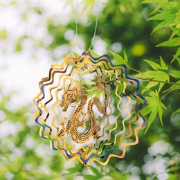 Decorative Figurines DIY Creative Lighting Accessory Unique Handmade Rotating Wind Chime Dragon Pendant Artwork Crafts Hanging Ornament
