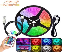 LED Lights StripS USB Infrared Control 3key 24key RGB SMD2835 DC5V 1M 2M 3M 4M 5M Flexible Lamp Tape Diode TV Background Lighting 8754733