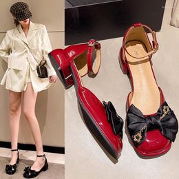 Dress Shoes 2024 Spring Single Shoe Women's Rubber PU Square Heel