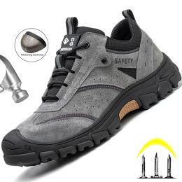 Boots Steel Toe Work Shoes Men Indestructible Safety Shoes Men Punctureproof Work Sneakers Boots Breathable Antislip Safety Boots