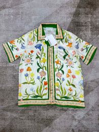 Summer exquisite printed shirts man 100% silk material US size luxury designer shirts