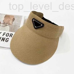 Visors designer 2022 P Designer empty visor Straw Hat luxury gentleman Cap top quality men women sun Hats 3 Colours IH0Q