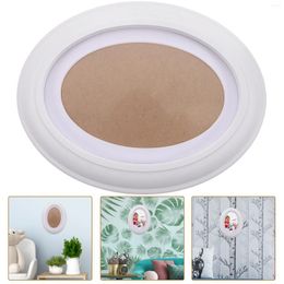 Frames 7 Inch Oval Wood Picture Frame Wall Hanging Decoration- Send Seamless Nail And ( White )