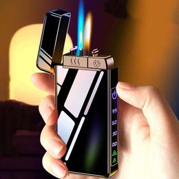 New Pulse Plasma Gas Electric Dual Use USB Charging Portable Windproof Metal Outdoor Camping Personalised Customised Men's Gifts