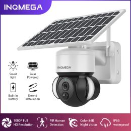 Control Inqmega 4g Camera Solar Panel Battery Security Camera Outdoor Ptz Wifi Camera Pir Detection Support Smart Security Monitor