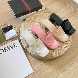 42% OFF Designer shoes G Square Head Jelly Colour with Heel Sandals Fashionable and Wearing Thick Sole Slippers Outside