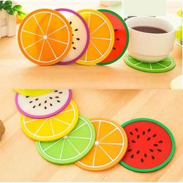 Table Mats 6pcs Mini Fruit Drink For Silicone Placemats Kitchen