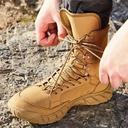 Fitness Shoes Outdoor Climbing Training Water Resistant High Military Combat Tactical Boots Men Women Hunting Hiking Desert Boot