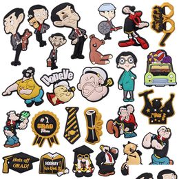 Shoe Parts & Accessories Moq 20Pcs Pvc American Cartoon Car Man Woman Decoration Charm Buckle Clog Pins Buttons Decorations For Drop D Dhq80