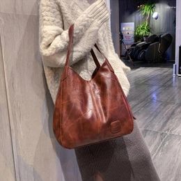 Shoulder Bags Vintage Handbag For Women Soft PU Leather Bag Large Capacity Luxury Lady Purse Fashion Brand Shopping